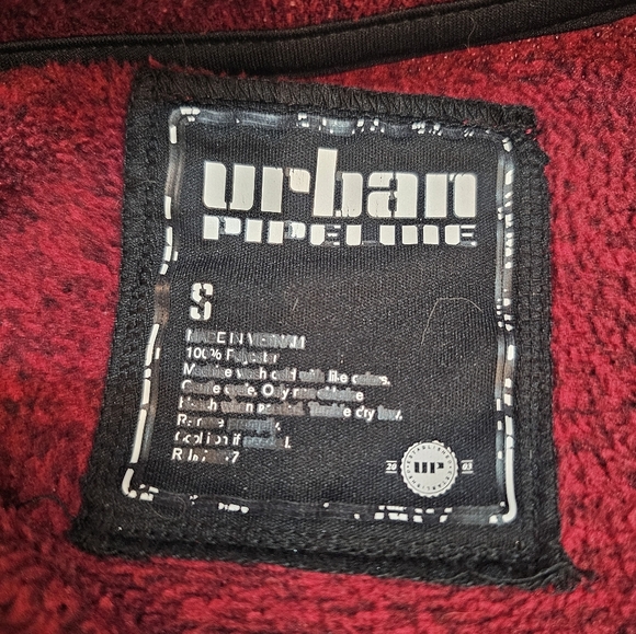 Urban Pipeline Red Black 1/4 Zip Fleece Pullover Men’s Size Small - Picture 6 of 10